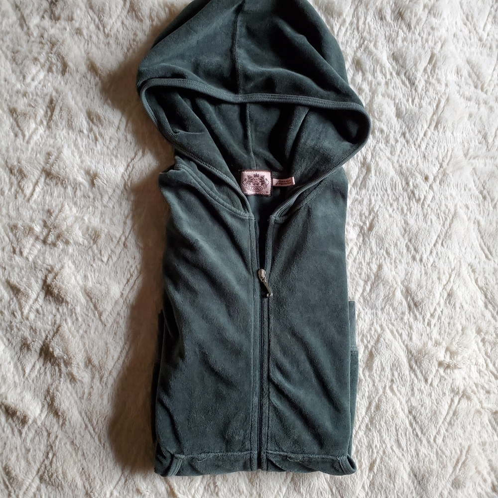 Olive Green Juicy Velour Hoodie